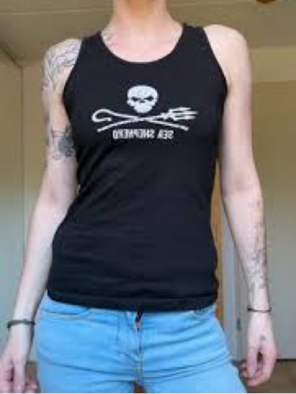 ♥️5/$25♥️NWOT-Sea Shepherd Black Tank Top Logo